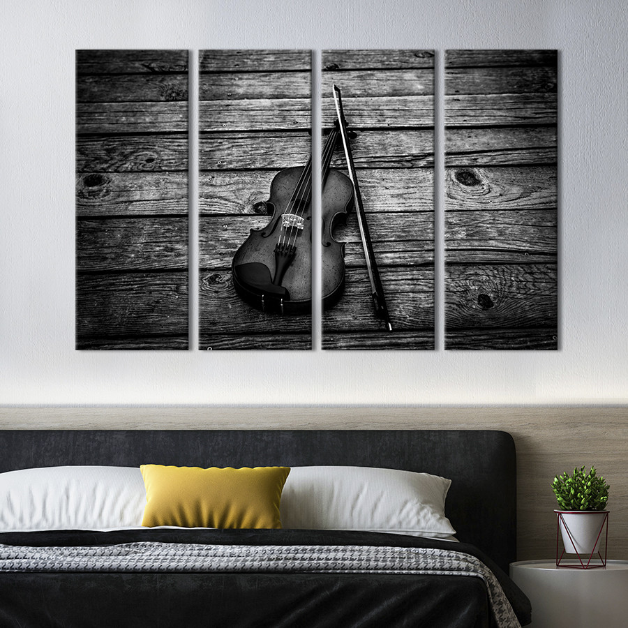Модульная Картина Из 4 Частей На Холсте KIL Art Скрипка На.