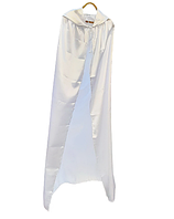 Плащ білий із капюшоном атласний (150 см) Карнавальний плащ накидка