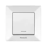 Выключатель одноклавишный Panasonic Arkedia Slim с подсветкой белый WNTC0002-2WH