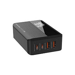 Зарядний пристрій ColorWay Power Delivery GaN (2 USB-A + 2 USB TYPE-C) (100 W) black (CW-CHS041PD-BK)