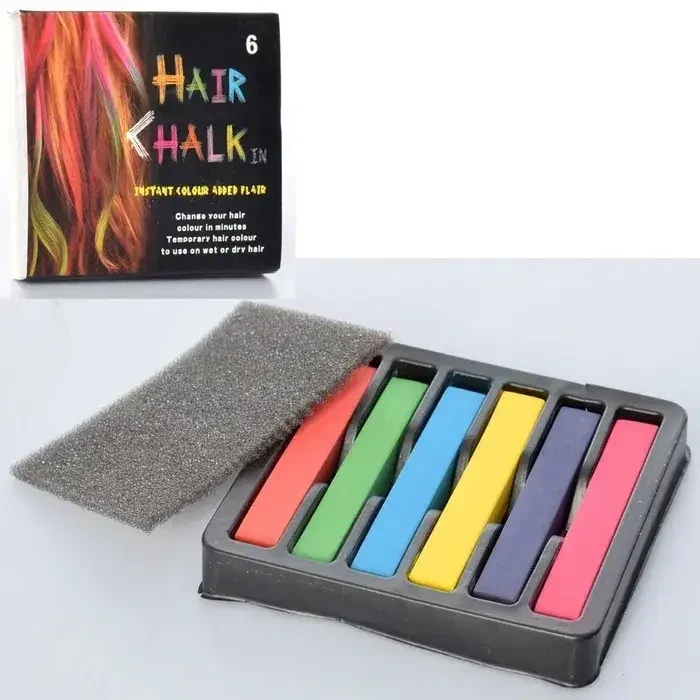Кольорові крейди для волосся Hair Chalk на 6 кольорів