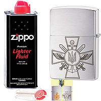 Набор Zippo "ЗСУ" + кремний + бензин зиппо