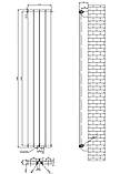 Дизайнерський вертикальний радіатор опалення ARTTIDESIGN Livorno 4/1600/272/50 чорний матовий, фото 3