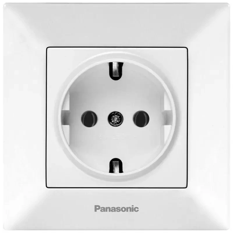 Розетка Panasonic Arkedia Slim із заземленням, біла WNTC0202-2WH, фото 1