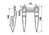 Палець подвійний John deere H61954, Z11228, 21-0006, H153719, H171031, H75386., фото 4