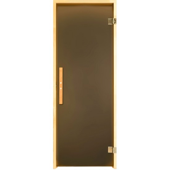 Скляні двері для лазні та сауни Tesli Lux Sateen 700х1900 мм загартоване скло матова бронза