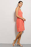 Сарафан літній короткий приталений льон короткий S кораловий, фото 3