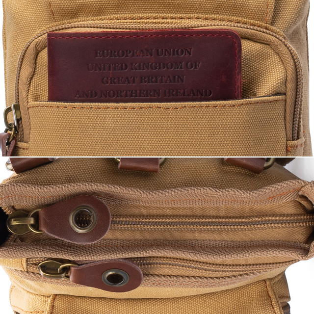 Фото сумка чоловіча Augur через плече бежева