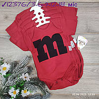 Дитяче трикотажне боді-футболка -M&Ms- червоного кольору 3-6-9-12-18 міс