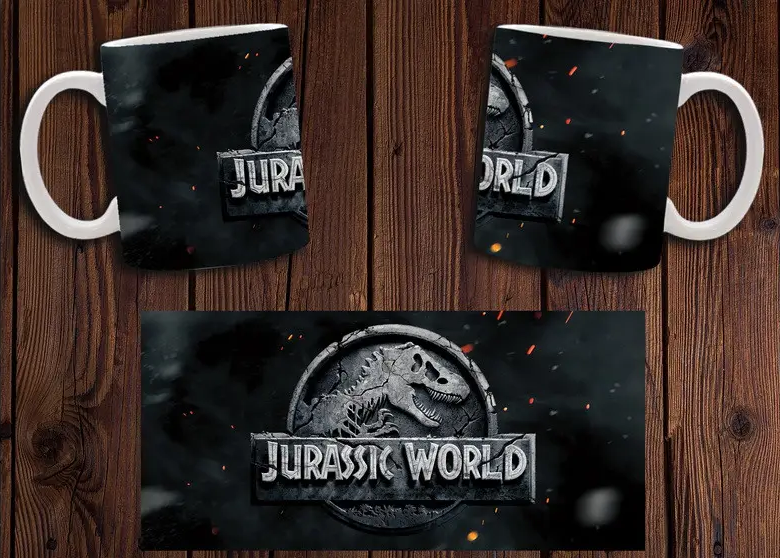 Чашка біла керамічна з принтом "Світ Юрського періоду" ABC