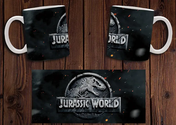 Чашка біла керамічна з принтом "Світ Юрського періоду" ABC, фото 1