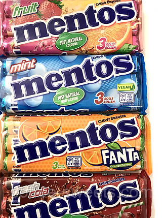 Жувальне драже Mentos Fruit Фрукти 3*38 гр, фото 3