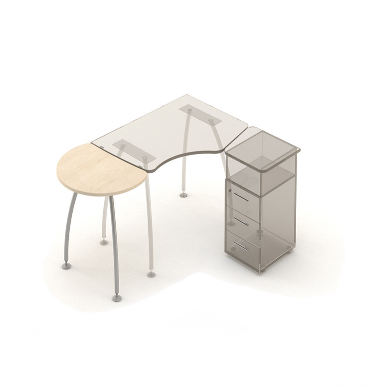 Приставний елемент до столів Техно-плюс T1.06.06 ніжки метал стільниця ДСП 800х580 мм (MConcept-ТМ)