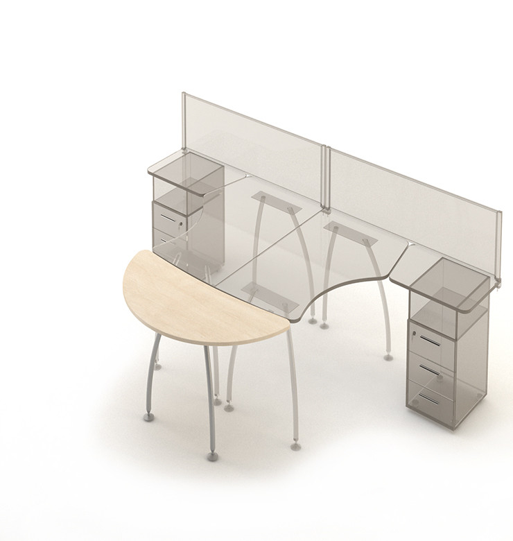 Приставний елемент до столів Техно-плюс T1.66.14 ніжки метал стільниця ДСП 1438х650 мм (MConcept-ТМ)