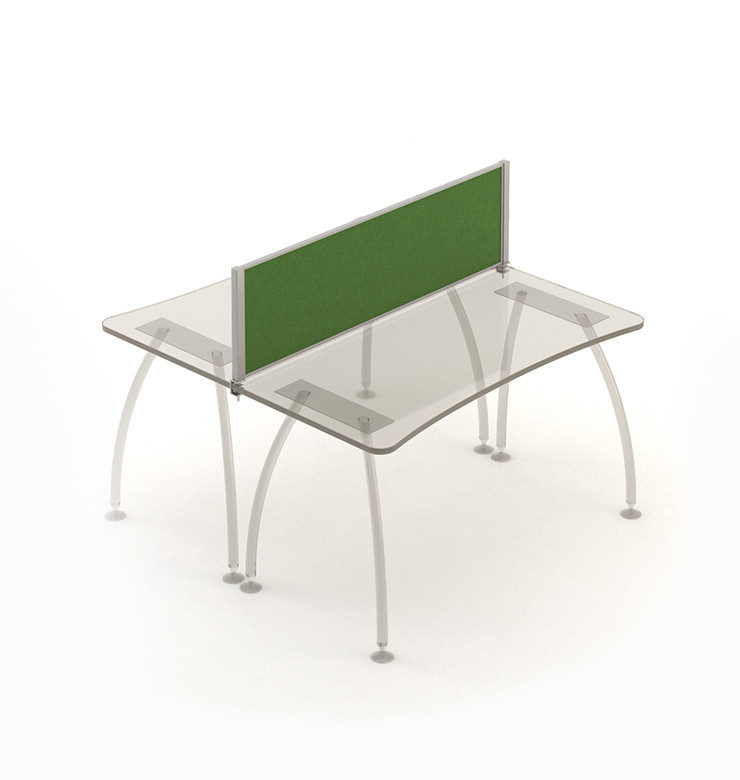 Металева настільна перегородка Техно-плюс T8.01.07 зелена довжина 750 мм (MConcept-ТМ)