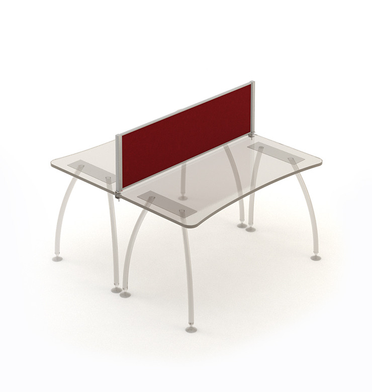 Металева настільна перегородка Техно-плюс T8.01.12 червона довжина 1200 мм (MConcept-ТМ)