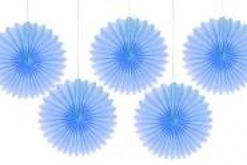 Декор святковий 8445 Блакитний круглий 5 шт., 15 см (бум. тиш'ю) у ОРР розкладний