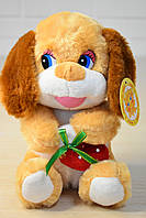 Мягкая игрушка Собачка с рождественским носком, 21 см, 3 вида