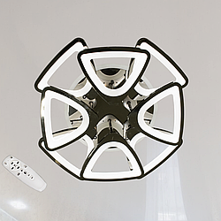 Led люстра с пультом и подветкой Diasha 150W до 25 кв.м колір Чорний хром S8118/4+4BHR 3color