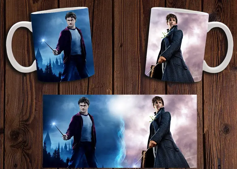 Чашка біла керамічна з принтом "Фантастичні тварини" Fantastic Beasts ABC