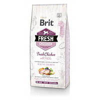 Сухой корм для щенков и юниоров Brit Fresh Healthy Growth с курицей и картофелем 12 кг (8595602530717)