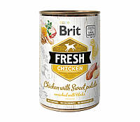 Влажный корм для собак Brit Fresh с курицей и бататом 400 г (8595602533893)