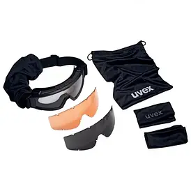 Захисні тактичні окуляри комплект Uvex Apache Goggle (9310265) прозорий, сірий, помаранчевий