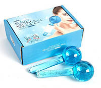 Криосферы для массажа лица и тела beauty crystal ball Ледяные массажные шарики для лица и тела 2 шт (голубые)
