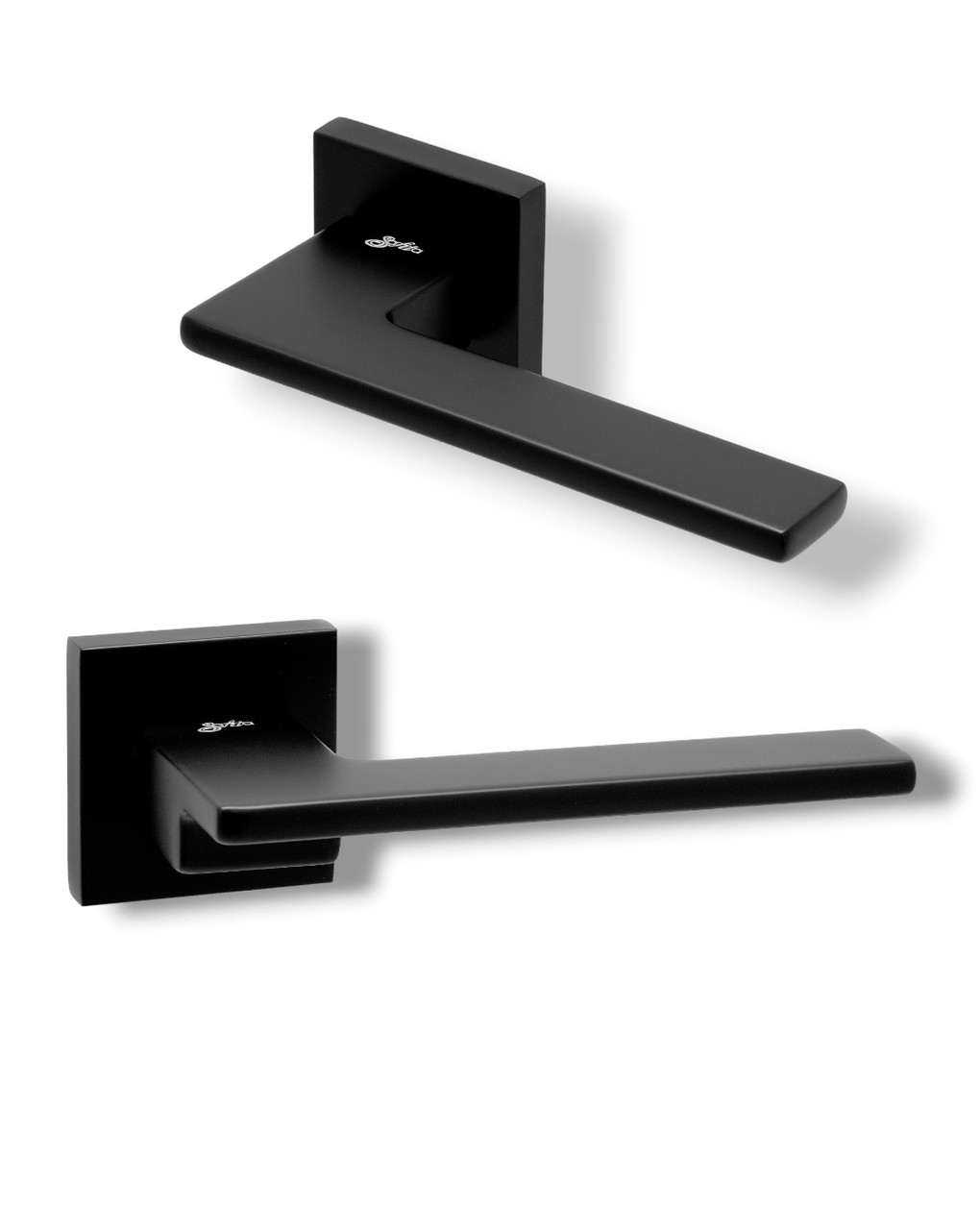 Ручки для дверей SAFITA Step HT MB - матовий чорний (на міжкімнатні та вхідні двері), фото 1