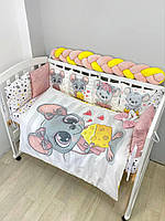 Набор постельного белья в детскую кроватку Мышка: одеялко трансфомируется в конверт