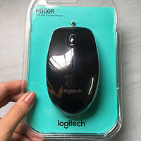 Проводная мышь Logitech M100r Black в упаковке