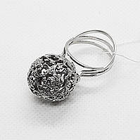 Крупное женское серебряное кольцо Планета цветов Ажурные кольца без камней черненое серебро 925 пробы
