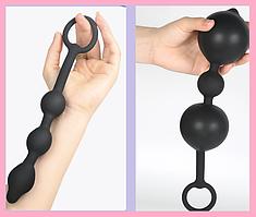 Надувний анальний розширювач стимулятор з кільцем, Надувна анальна пробка трирівнева, інтимні іграшки