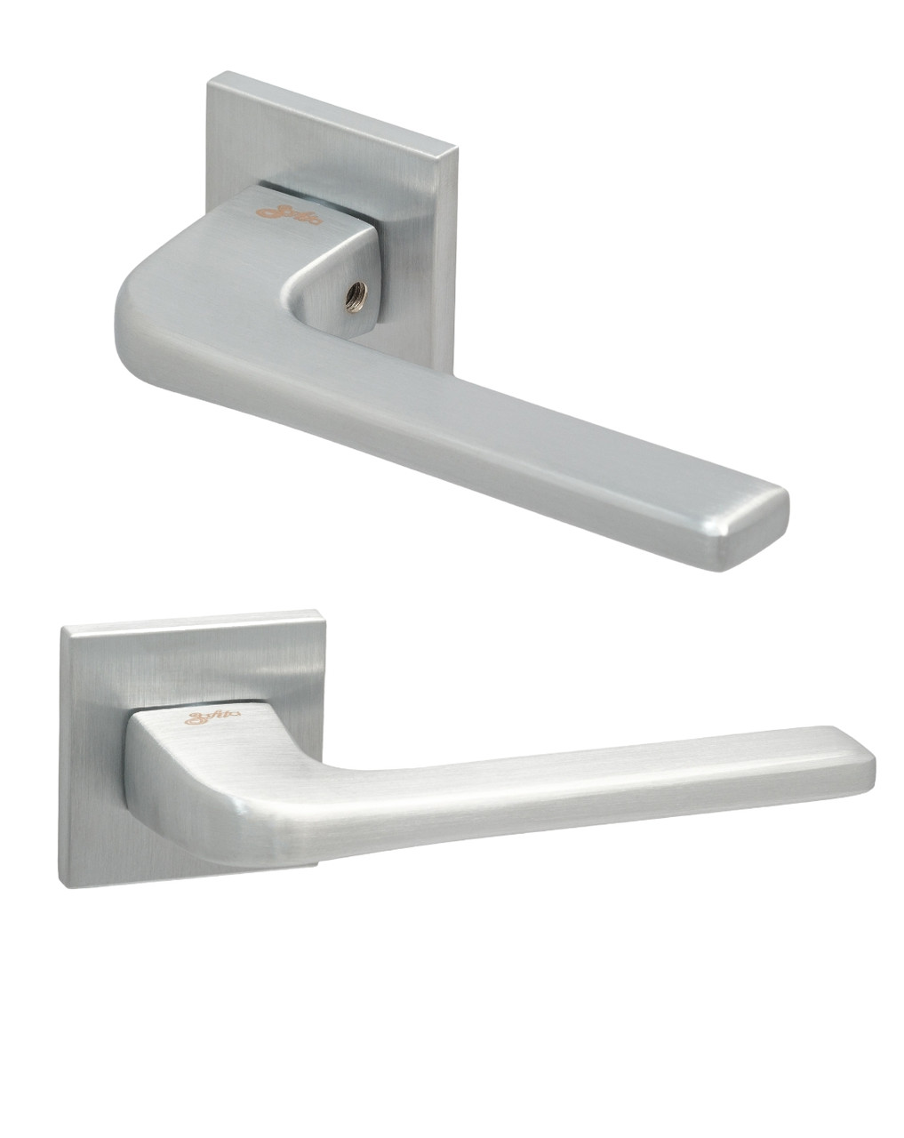 Ручки для дверей SAFITA Comfy HS LT SC хром матовий (на міжкімнатні та вхідні двері), фото 1