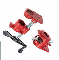 Трубна струбцина розміром 1/2 дюйми червоного кольору для фіксації заготівок між собою