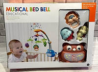 Музыкальный детский мобиль карусель на кроватку с проектором Musical bed bell 5073 (розовый)