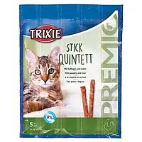 Trixie 42724 Premio Stick Quintett ласощі для котів з птицею та печінкою, 5шт/уп