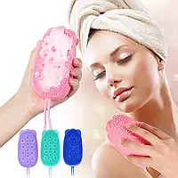 Двусторонняя Силиконовая мочалка для тела душа и ванны bubble bath brush