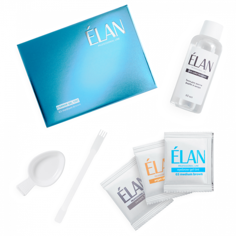 ELAN professional line 03 medium brown Гель-фарба для брів і вій