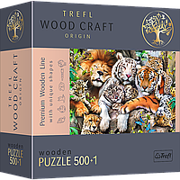 Фигурный деревянный пазл Trefl "Дикие коты в джунглях" 500 элементов 37х25 см 20152
