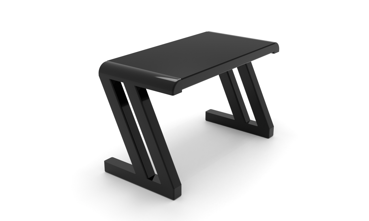 Комп'ютерний стіл Позитано black каркас сталь стільниця чорний глянець 1300х600х750 мм (БЦ-Стол ТМ)