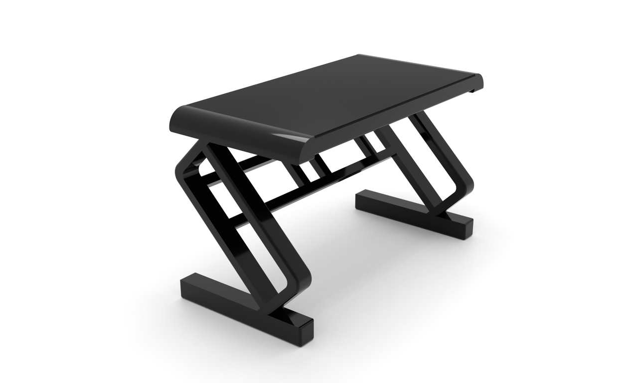 Комп'ютерний стіл Амальфі black каркас сталь стільниця скло чорний глянець 1300х650х750 мм (БЦ-Стол ТМ)