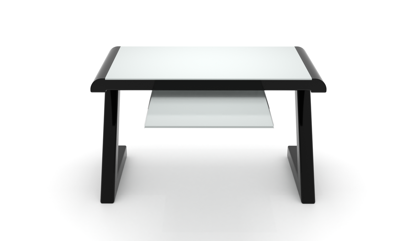 Комп'ютерний стіл Зебрано white+ каркас сталь стільниці скло білий глянець 1300х600х750 мм (БЦ-Стол ТМ)