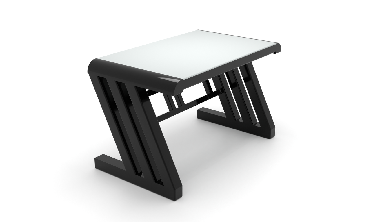 Комп'ютерний стіл Жакард white каркас сталь стільниця білий глянець 1300х700х750 мм (БЦ-Стол ТМ)