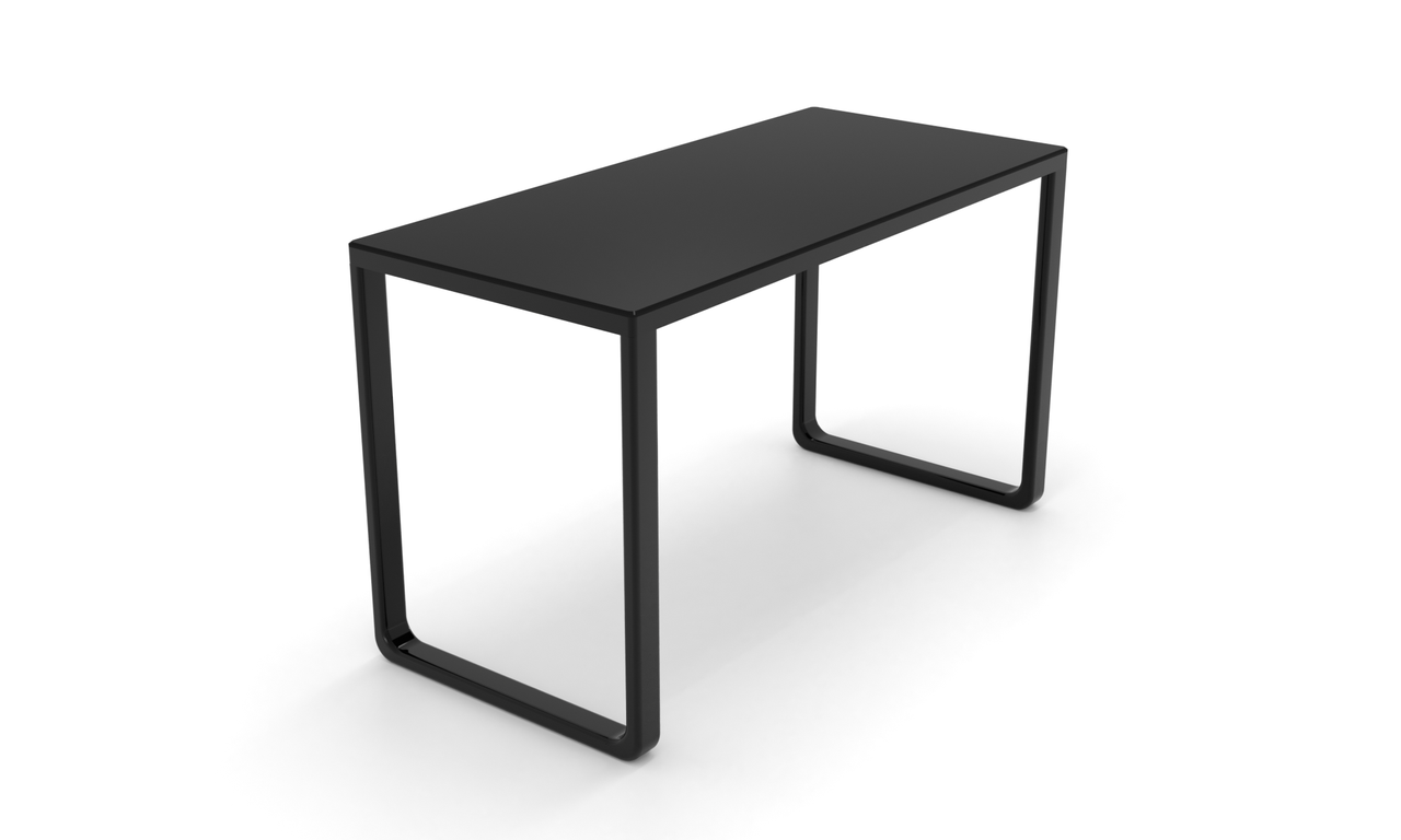 Комп'ютерний стіл Палм black каркас сталь стільниці скло чорний глянець 1100х600х750 мм (БЦ-Стол ТМ), фото 1