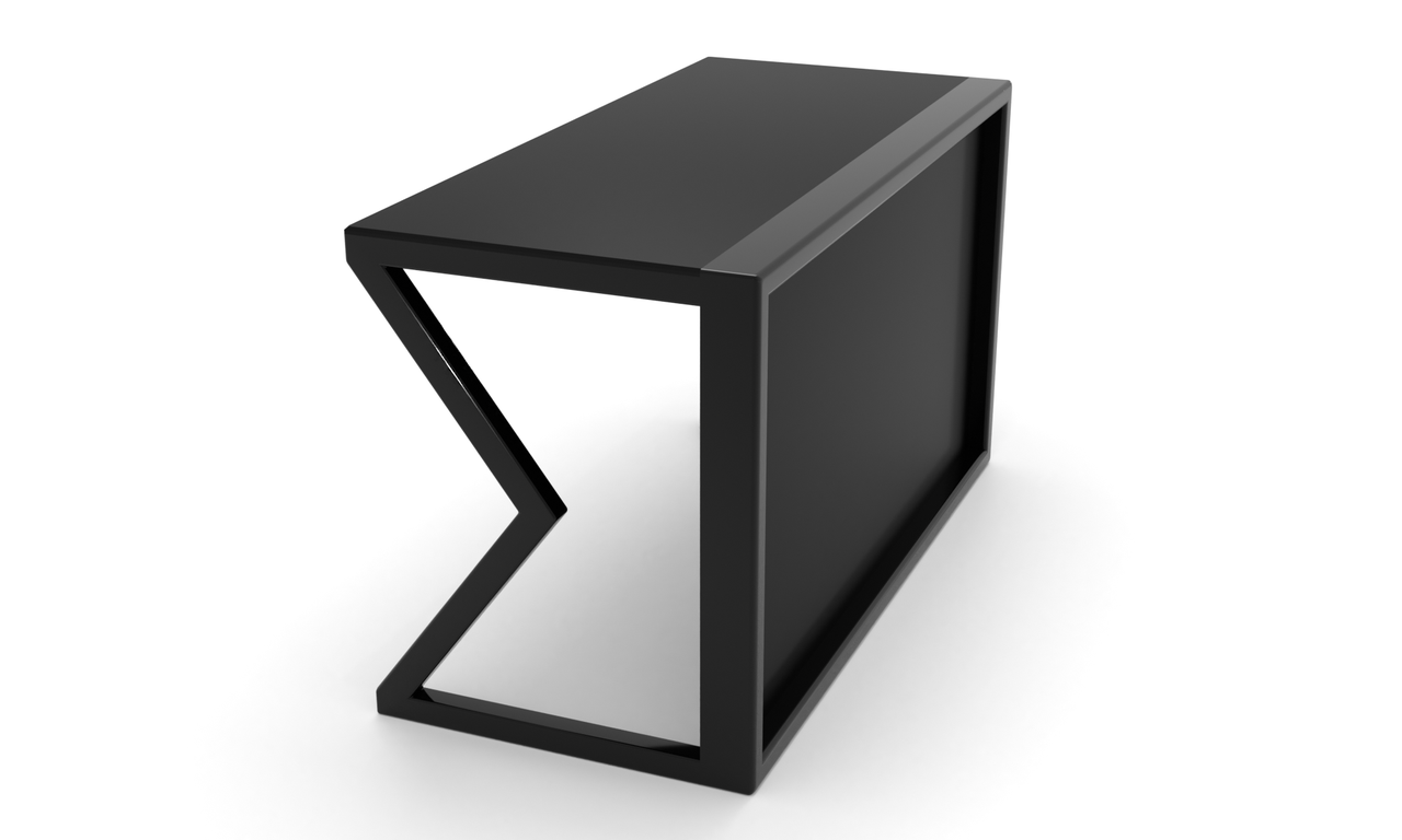 Комп'ютерний стіл Темпл black каркас сталь стільниці скло чорний глянець 1200х600х750 мм (БЦ-Стол ТМ)