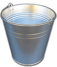Відро оцинковане 12 літрів одношовне Ø 30 см h=25 см (Метид)