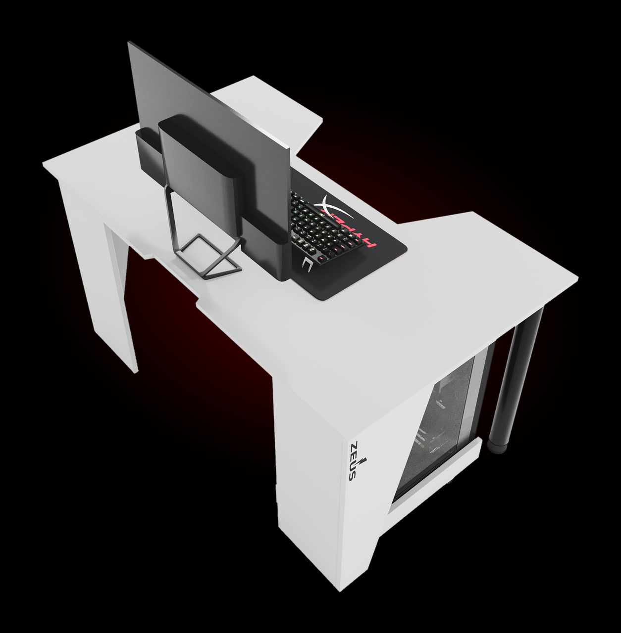 Купить Геймерский игровой стол Gamer-2 каркас ЛДСП Белый с подставкой ...