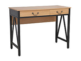 Стіл письмовий B-021 опори метал чорний матовий, фасади ЛДСП дуб, 100х48х76 см (SignalTM)