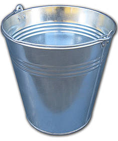 Відро оцинковане 15 літрів одношовне Ø 32 см h=27.5 см (Метид)
